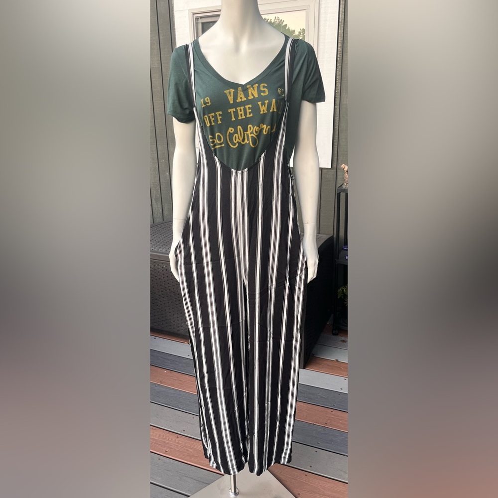 Wild Fable Black and White Striped Jumpsuit *Vans shirt sold separately*